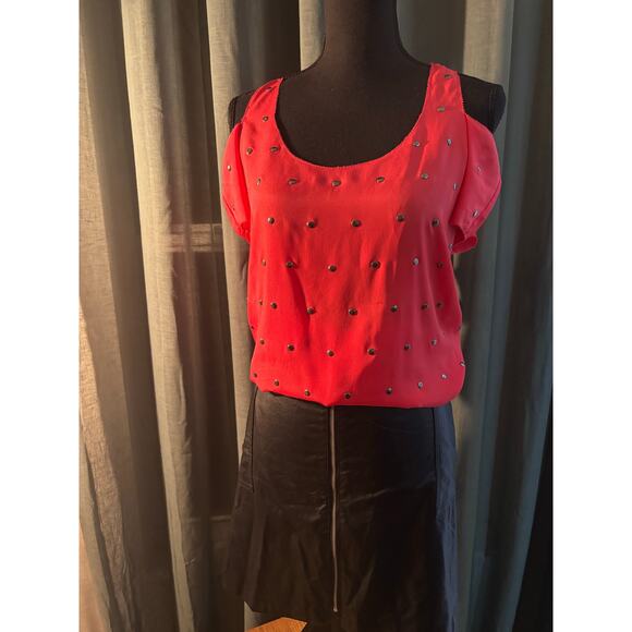ROCK & REPUBLIC Studded Cold Shoulder Blouse - Picture 1 of 6
